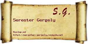 Serester Gergely névjegykártya